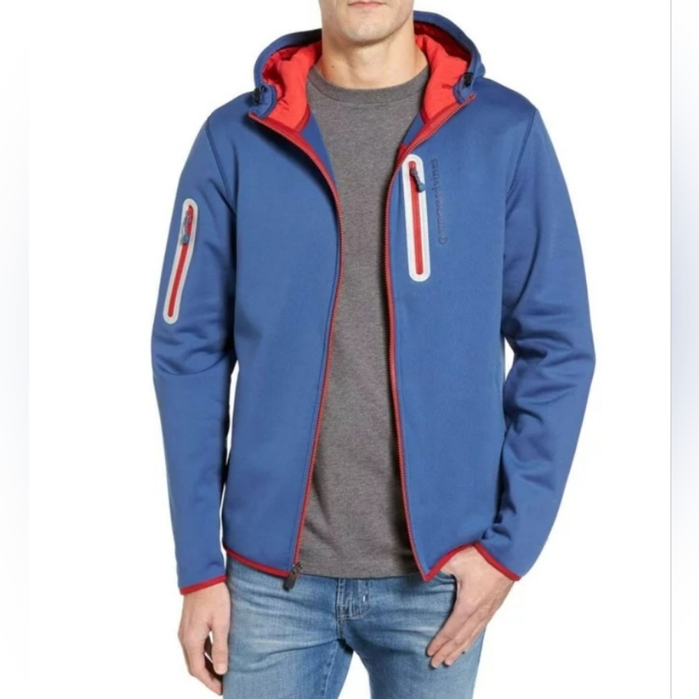 NWT Vineyard Vines Men's Performance Tech Sailing Hoodie Blue Moonshine Sz LG